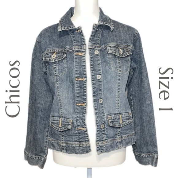 Chicos Platinum Denim - Heavy Weight - Fitted - Size 1 (Traditional Small) - Picture 1 of 10